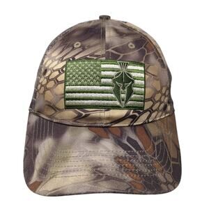 USA Flag Kryptek Baseball Cap Multicolor OS Adjustable Patriotic Camouflage